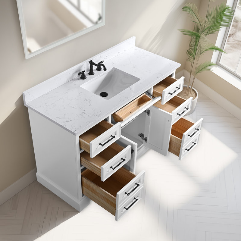 Aanayah 54" Single Bathroom Vanity Set, White
