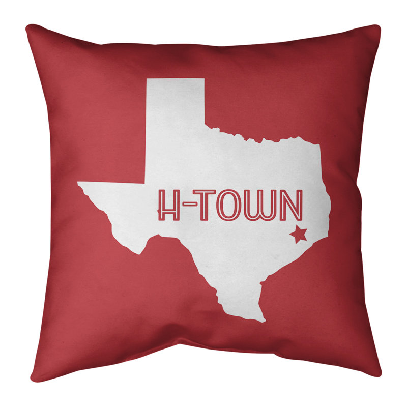Housse de coussin, H-Town, 14 po x 14 po, Rouge