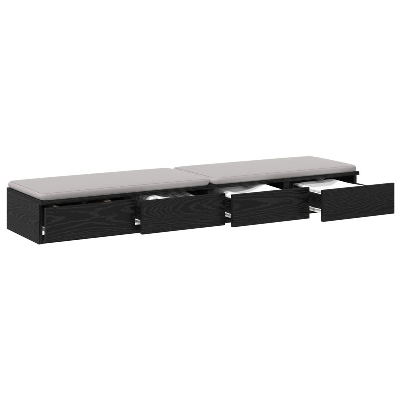 Underbed Storage Drawers, Black, 16.5 H x 135 L x 36.5 W cm