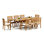 10 Seats 11 Pcs Grade-A Teak Wood Dining Set: 94" Double Extension Rectangle Table And 10 Hari Stacking Arm Chairs #11HR2010