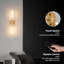Ensemble de 2 appliques murales rechargeables à pile à intensité variable sans fil à télécommande dorée avec télécommande à intensité variable pour la chambre à coucher, le salon, la salle de bain, le couloir et l'escalier-591022047-599396023