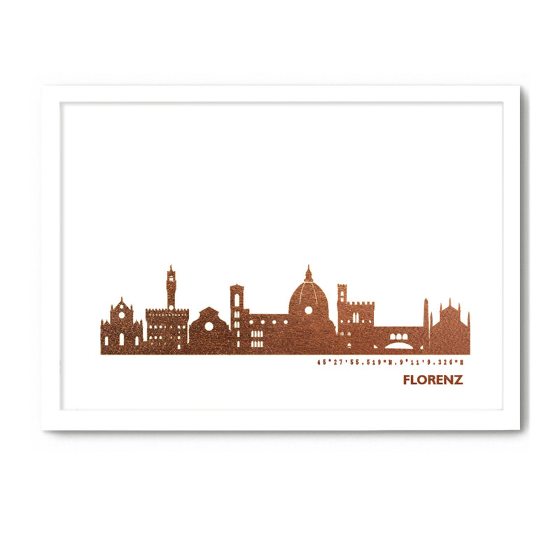Florence Florence Skyline - Single Picture Frame Print, 33cm H x 43cm W x 4cm D