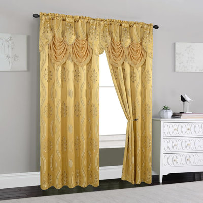 Jacquard Curtain Panel Set