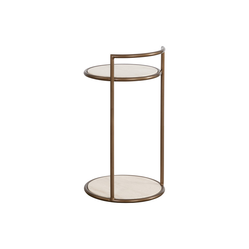Parga Outdoor Round Side Table, Brown, Brown