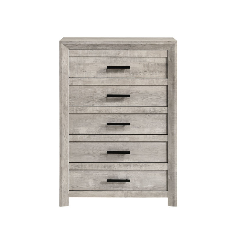 Zarrah 36'' W 5 - Drawer Chest, Rustic Oak