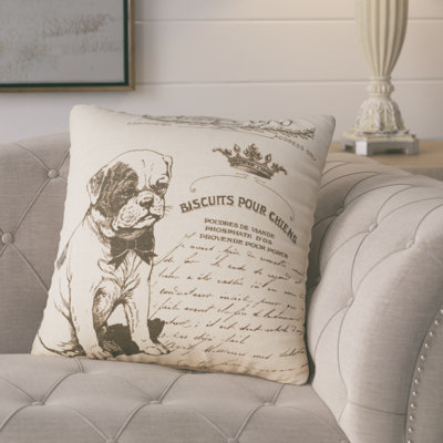Postcard Linen Reversible Throw Pillow