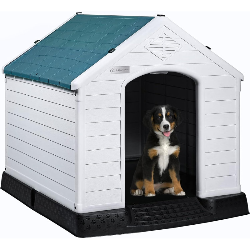 Niche pour chien en plastique Aunyae, Bleu, H 32 po x l 31 po x P 34 po