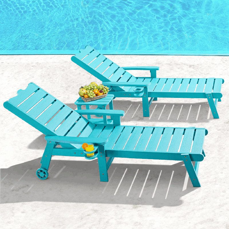 Ameriah Outdoor Chaise Lounge, Blue