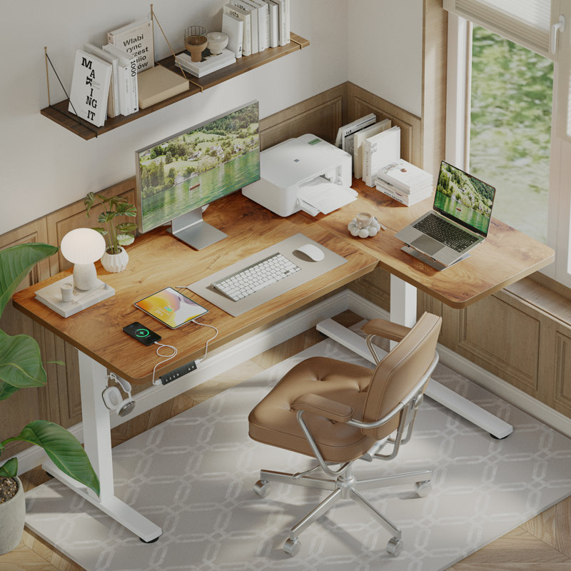 Bureau pour travailler debout en L 63 po, Naturel / Blanc, L 63 po x P 43,31 po
