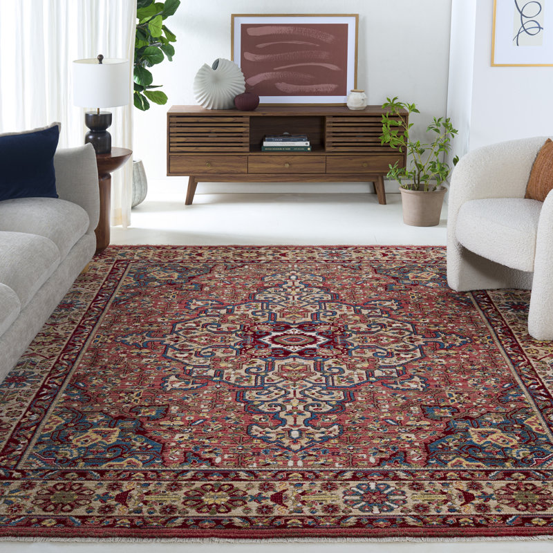 Tapis performance oriental Kurtz, Rectangle 4pi x 6 pi, Red/Ivory
