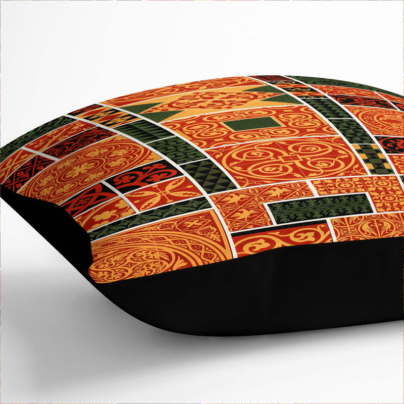 Geometric Square Throw Cushion, 55 x 55 cm, Black