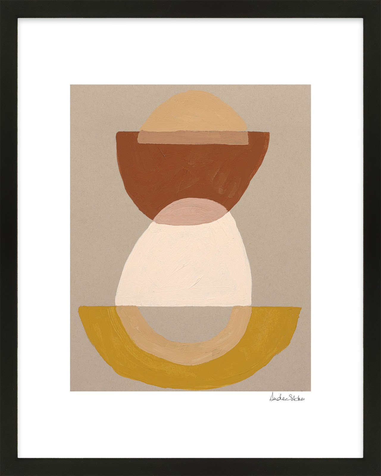 Composition 01 Print by Andrea Stokes, Black Framed, 30" H x 24" W x 1.25" D