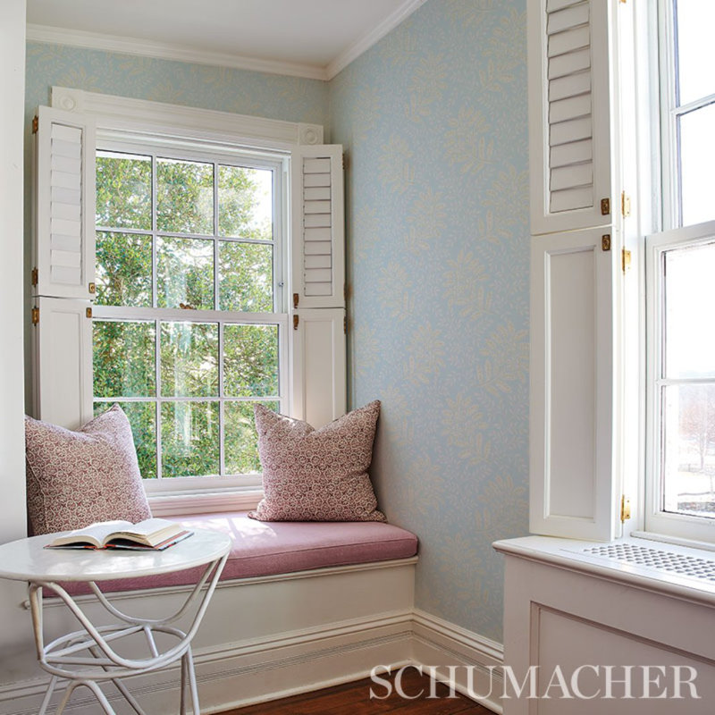 Secret Garden Wallpaper, Light Blue