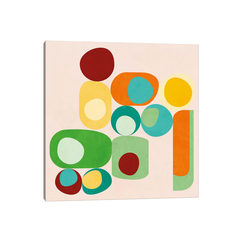 «Geometric Mid Century Modern Summer» par Ana Rut Bré - impression d'art graphique, Aucun mat, H 26 po x l 26 po x P 1,5 po