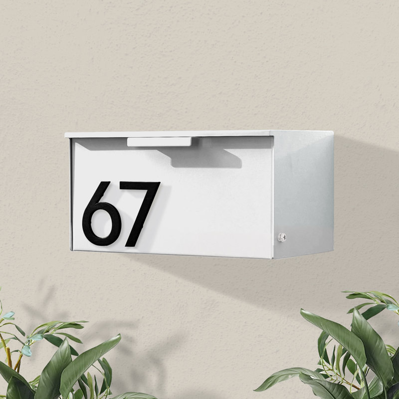 Boîte aux lettres murale Short Stack, Noir, Blanc, Oui