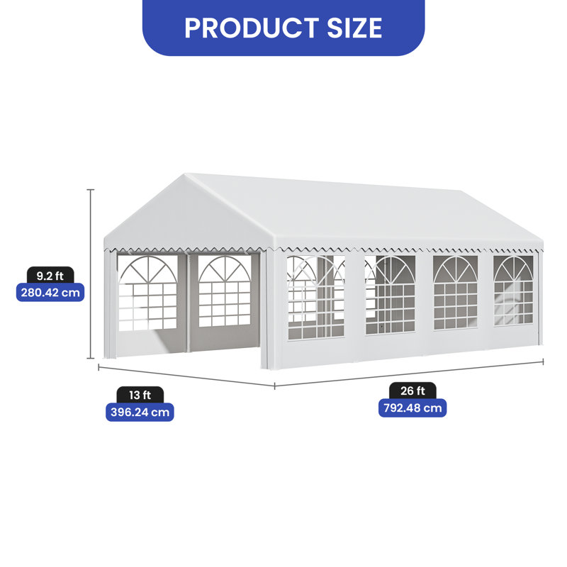 13 Ft. W x 26 Ft. D Galvanized Steel Gazebo