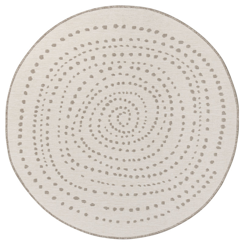 Bali Flatweave Black/White Rug, Round 200cm