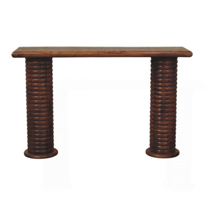 Solid Wood Sculpted Leg Console
