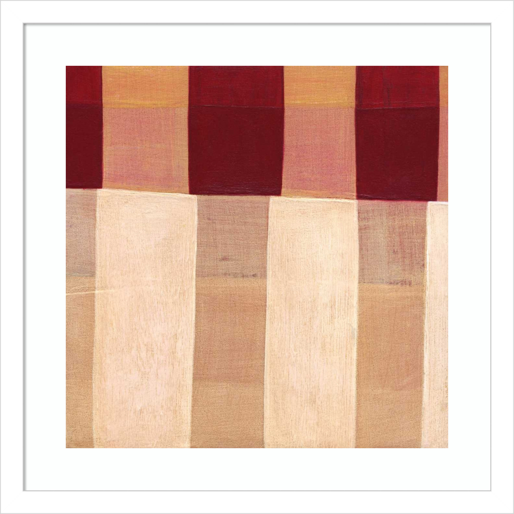 Broken Stripes 1 by Laura Nugent, 17" H x 17" W x 1" D, White