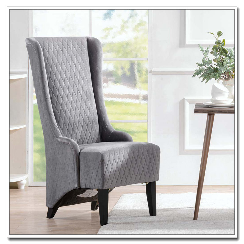 Fauteuil d'appoint en velours à haut dossier de 23,03 po de largeur