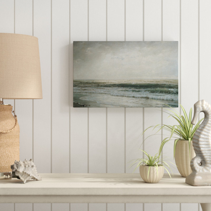 «New Jersey Beach» par William Trost Richards - reproduction d'art sur toile, H 12 po x l 19 po x P 2 po