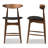Set of 2 Baxton Studio Flora Mid-Century Modern Black Faux Leather Upholstered Walnut Finished Counter Stools-868790487