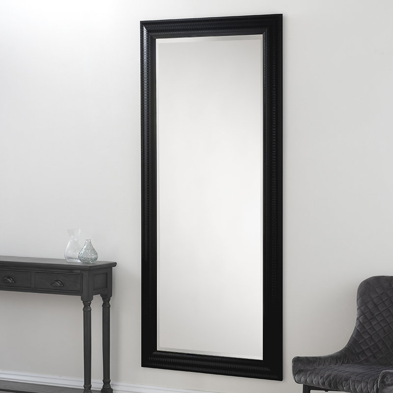 Abbeyville Framed Wall Mounted Accent Mirror, 118cm H x 92.5cm W, Black