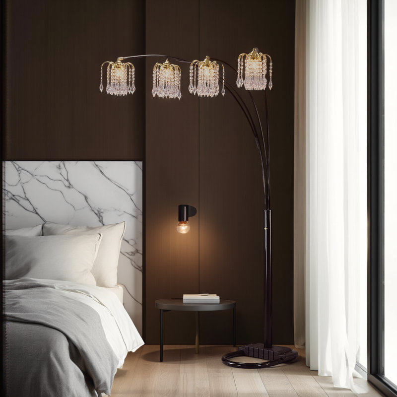 Modern Style Multi-head Floor Lamp,Classic Luxury Sleek Multi-head Floor Arc Lamp,84"H