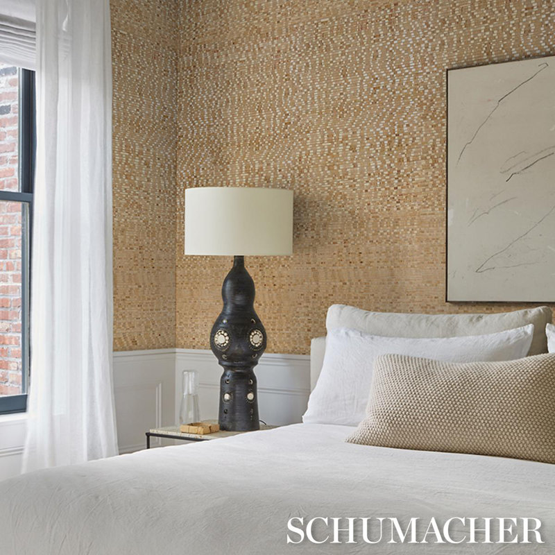 Schumacher x Patterson Flynn Etti Waterlily Wallpaper, Warm Gold