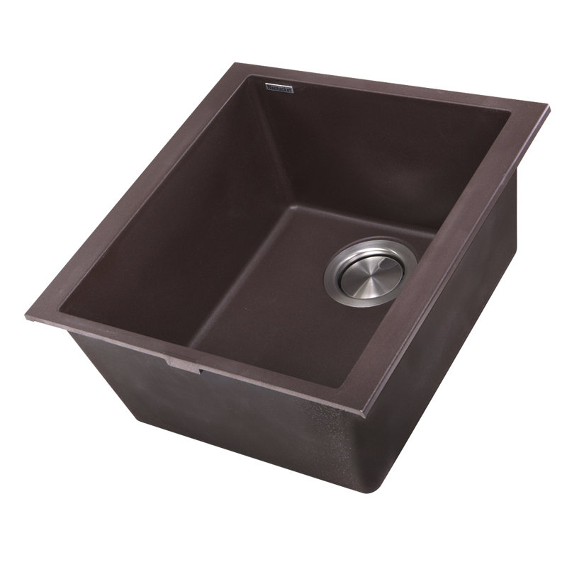Plymouth 17'' L Single Basin Kitchen Sink, Brown