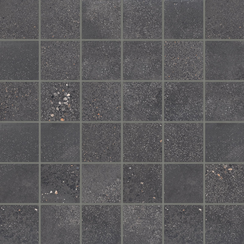 Mosaïque de porcelaine carrée matte noire 2 po x 2 po Bedrosians