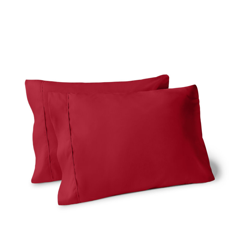 Soft Microfiber Pillowcase Set, Red, 2 Standard Pillowcases