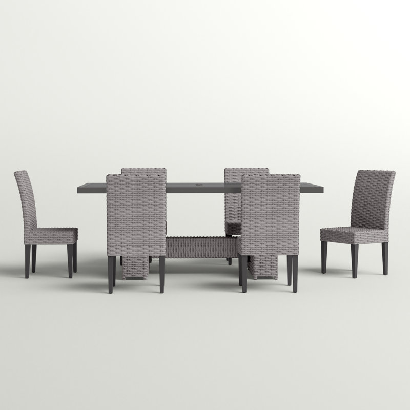 Millbury 6 - Person Wicker Patio Dining Set with Rectangular Table