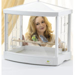 Rawlings 18'' Plastic Flat Top Table Top Bird Cage with Perch