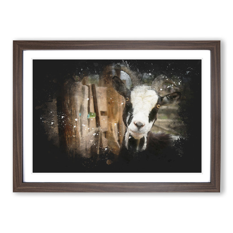 Goat Vol.1 - Picture Frame Painting, 36cm H x 48cm W x 2cm D, Walnut Framed