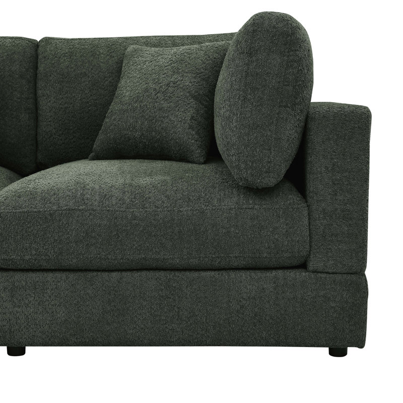 Canapé modulaire Luxecloud, Vert bouclé / polyester