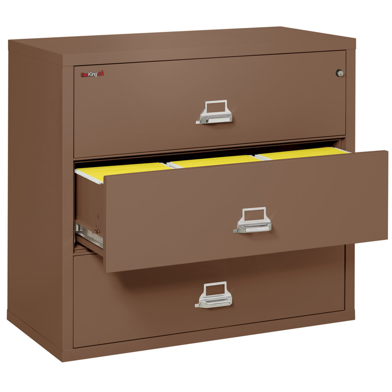 3 - Drawer File Cabinet, Tan, Key Lock