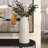 Ceramic Textured Crosshatch Decorative White Vase