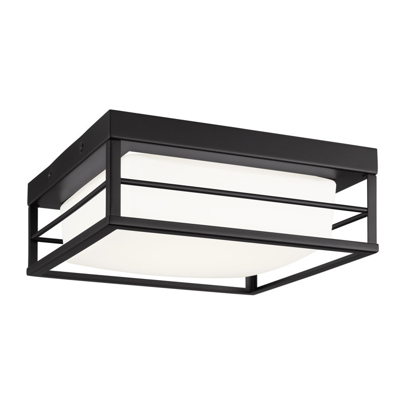 Plafonnier encastré 1 lumière DEL Krista, Noir minuit, H 3,75 po x l 10 po x P 10 po