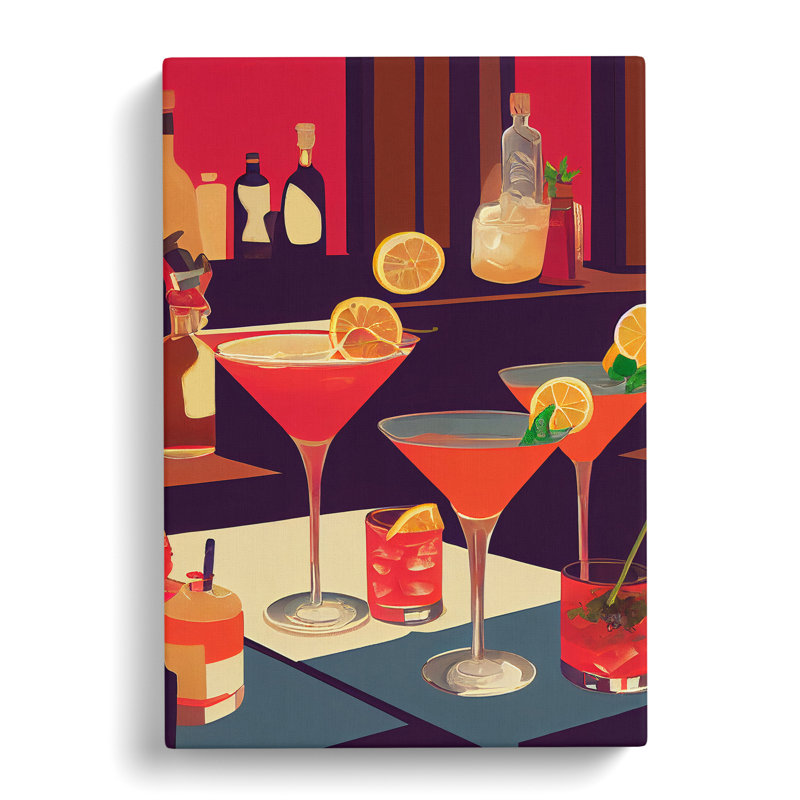 Selection Of Cocktails No.1 - Wrapped Canvas, 60cm H x 40cm W x 3cm D