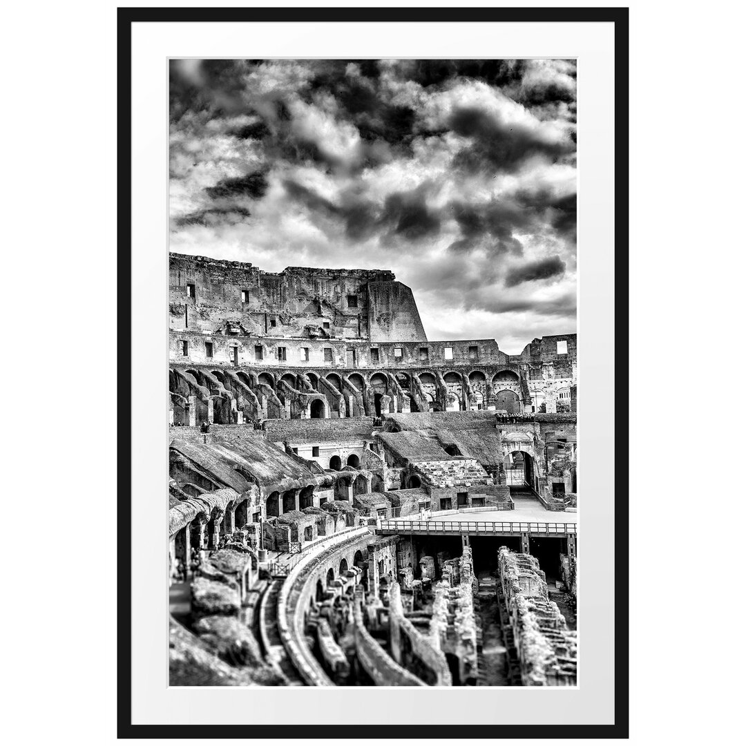 Gerahmtes Poster Colloseum in Rom von innen