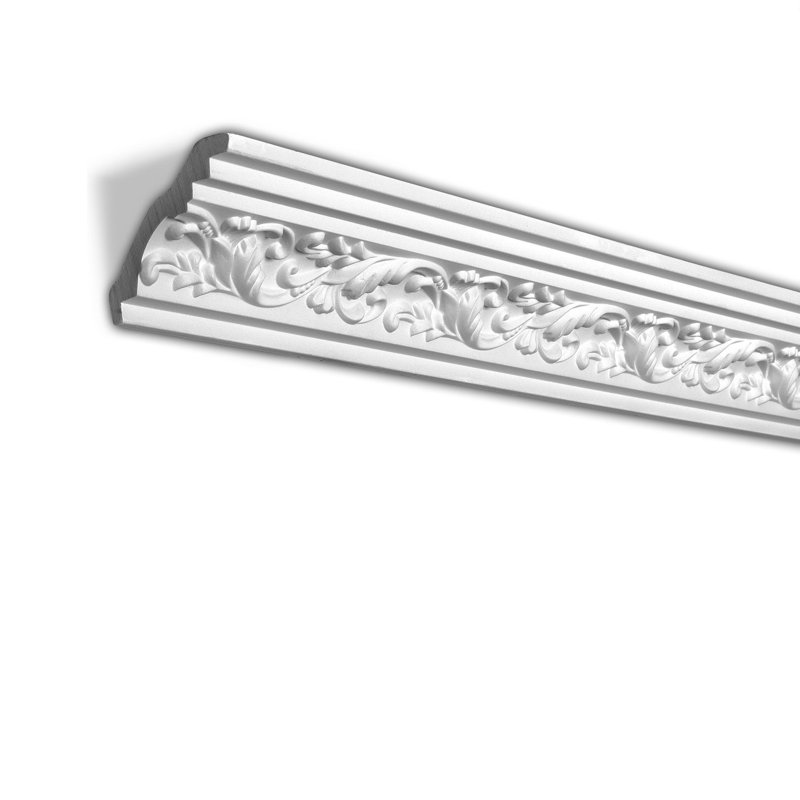 Primed White Polyurethane Decorative Crown Moulding 7-7/8 ft