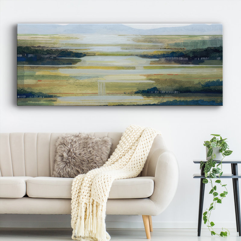 " Lime Strata I ", 12" H x 30" W x 1.5" D