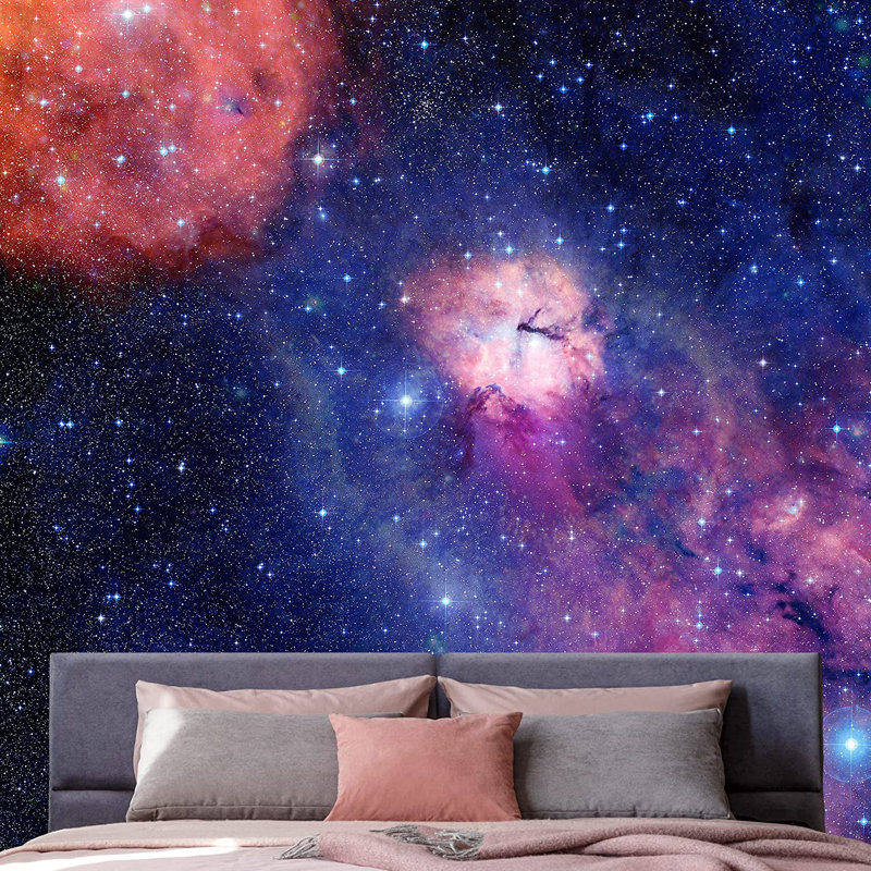 Planet In Outer Space Galaxy Border, 100" L x 144" W
