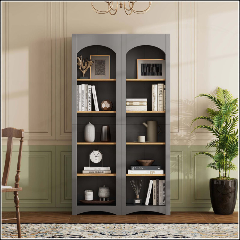 Bibliothèque autoportante à 5 niveaux, Gris