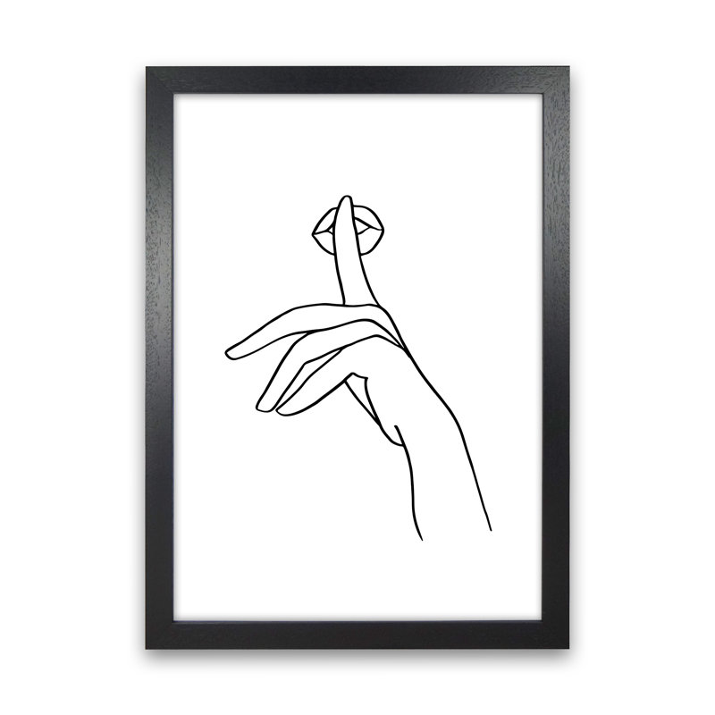 Shhh 1 - Print, 88cm H x 64cm W x 3cm D, Black Frame