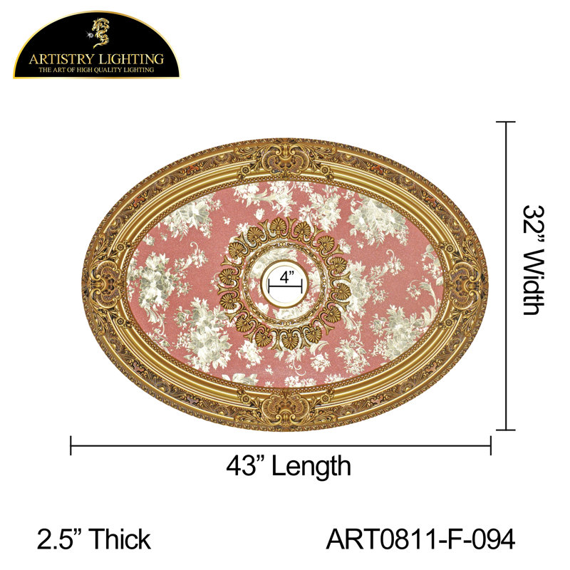 Cadre antique médaillon floral