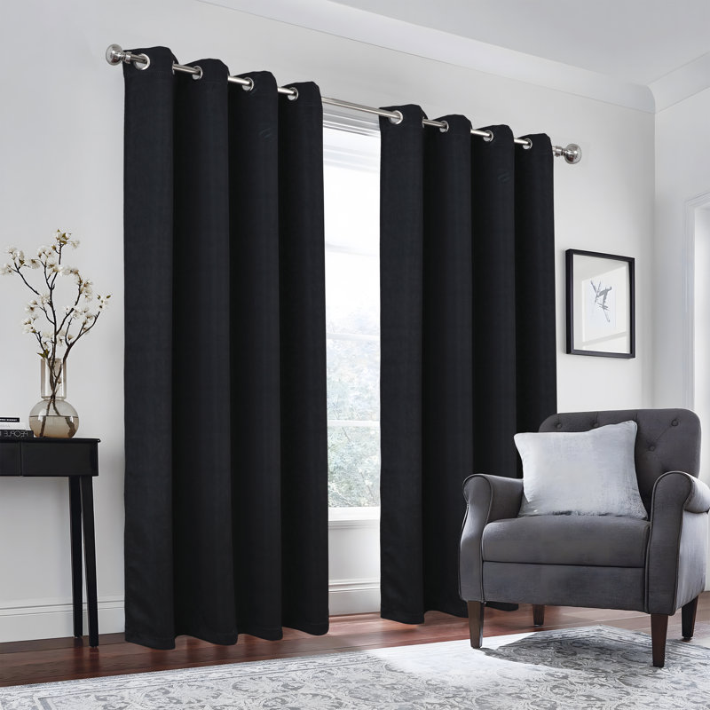 Rideau de fenêtre obscurcissant Eloise, L 52 po x L 84 po, Noir