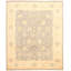Tapis de bois one-of-kind-noué la 2010 ushak gris clair/ivoire 8 pi 1 po x 9 pi en laine de 10 po Adryen