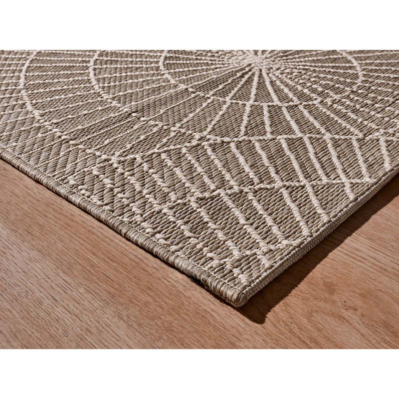 Flachgewebe-Teppich Kocher in Beige/Elfenbein, Rectangle 135 x 190cm
